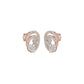 Open Petal Frame Diamond Stud Earrings