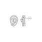 Open Petal Frame Diamond Stud Earrings