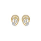 Open Petal Frame Diamond Stud Earrings