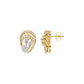 Open Petal Frame Diamond Stud Earrings
