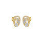 Open Petal Frame Diamond Stud Earrings