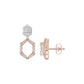 Baugette HexaHalo Diamond Stud Earrings 18 KT / Rose Gold