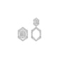 Baugette HexaHalo Diamond Stud Earrings 18 KT / White Gold