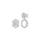 Baugette HexaHalo Diamond Stud Earrings 18 KT / White Gold