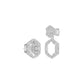 Baugette HexaHalo Diamond Stud Earrings 18 KT / White Gold