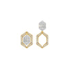 Baugette HexaHalo Diamond Stud Earrings 18 KT / Yellow Gold