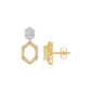 Baugette HexaHalo Diamond Stud Earrings 18 KT / Yellow Gold