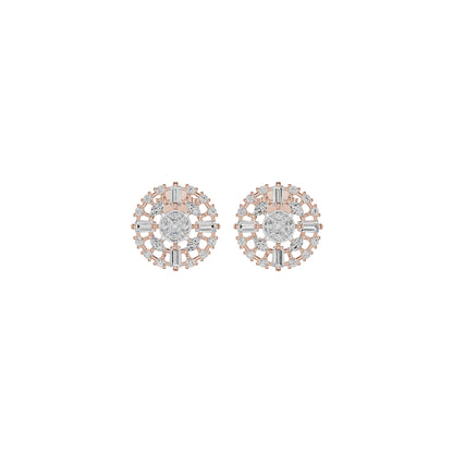 Wheel Diamond Stud Earrings