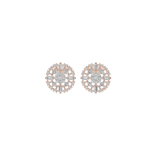 Wheel Diamond Stud Earrings