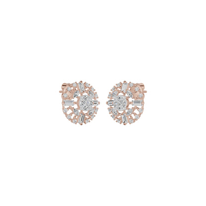 Wheel Diamond Stud Earrings