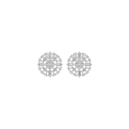 Wheel Diamond Stud Earrings