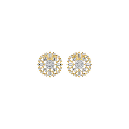 Wheel Diamond Stud Earrings
