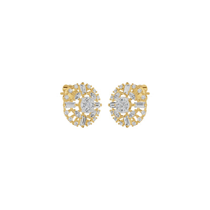 Wheel Diamond Stud Earrings