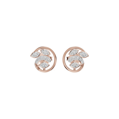 Marquise Swirl Diamond Stud Earrings