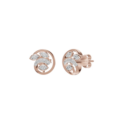 Marquise Swirl Diamond Stud Earrings