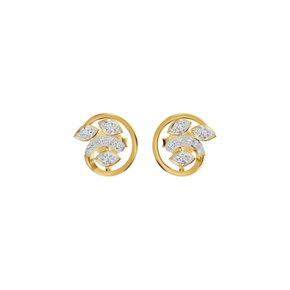 Marquise Swirl Diamond Stud Earrings