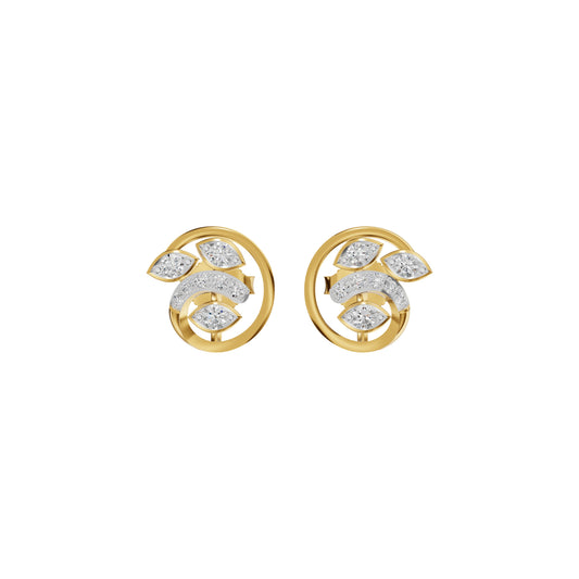Marquise Swirl Diamond Stud Earrings