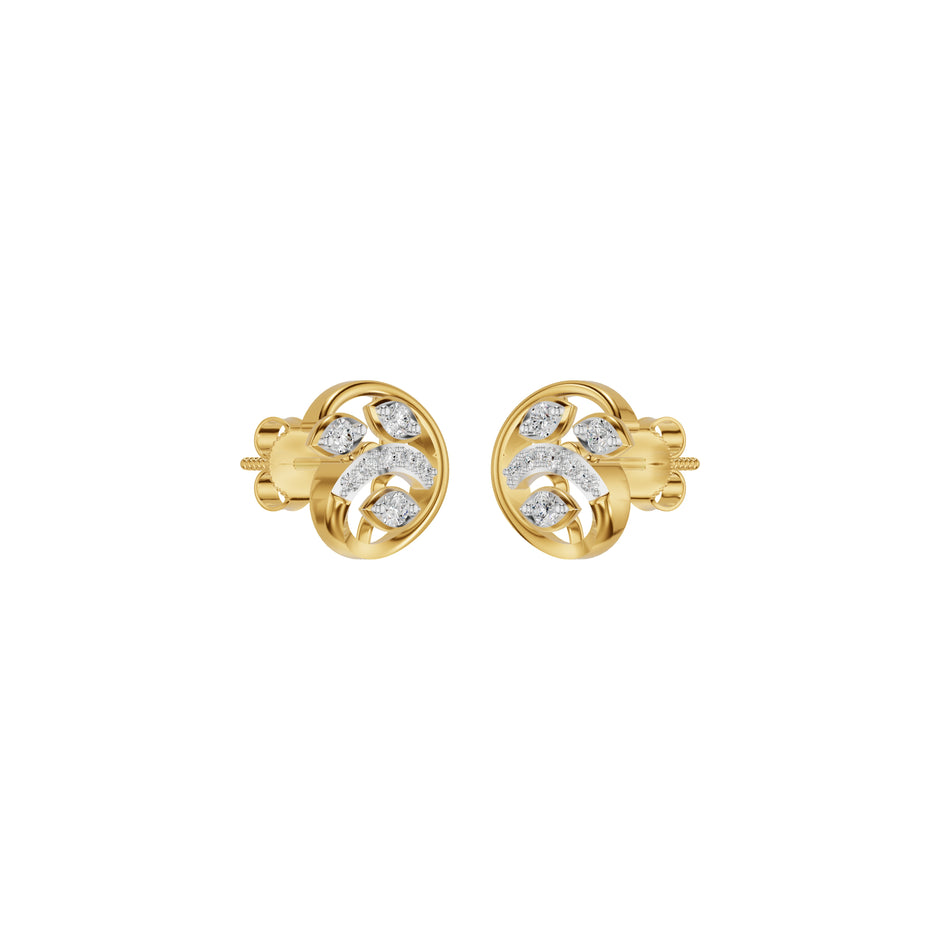 Marquise Swirl Diamond Stud Earrings