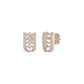 Lattice Round Diamond Stud Earrings