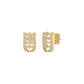 Lattice Round Diamond Stud Earrings
