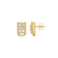 Lattice Round Diamond Stud Earrings