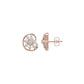 Curved Sphere Diamond Stud Earrings