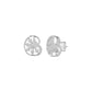 Curved Sphere Diamond Stud Earrings