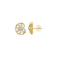 Curved Sphere Diamond Stud Earrings