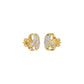 Curved Sphere Diamond Stud Earrings