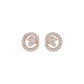 Pear Round Swirl Diamond Stud Earrings
