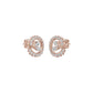 Pear Round Swirl Diamond Stud Earrings