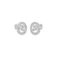 Pear Round Swirl Diamond Stud Earrings