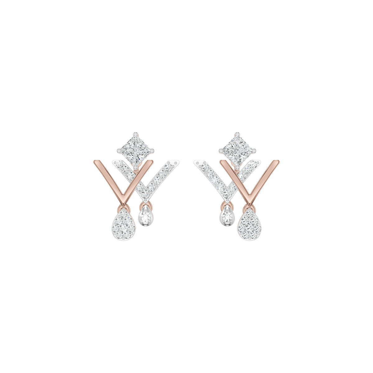 Valerique Drop Diamond Earrings 18 KT / Yellow Gold