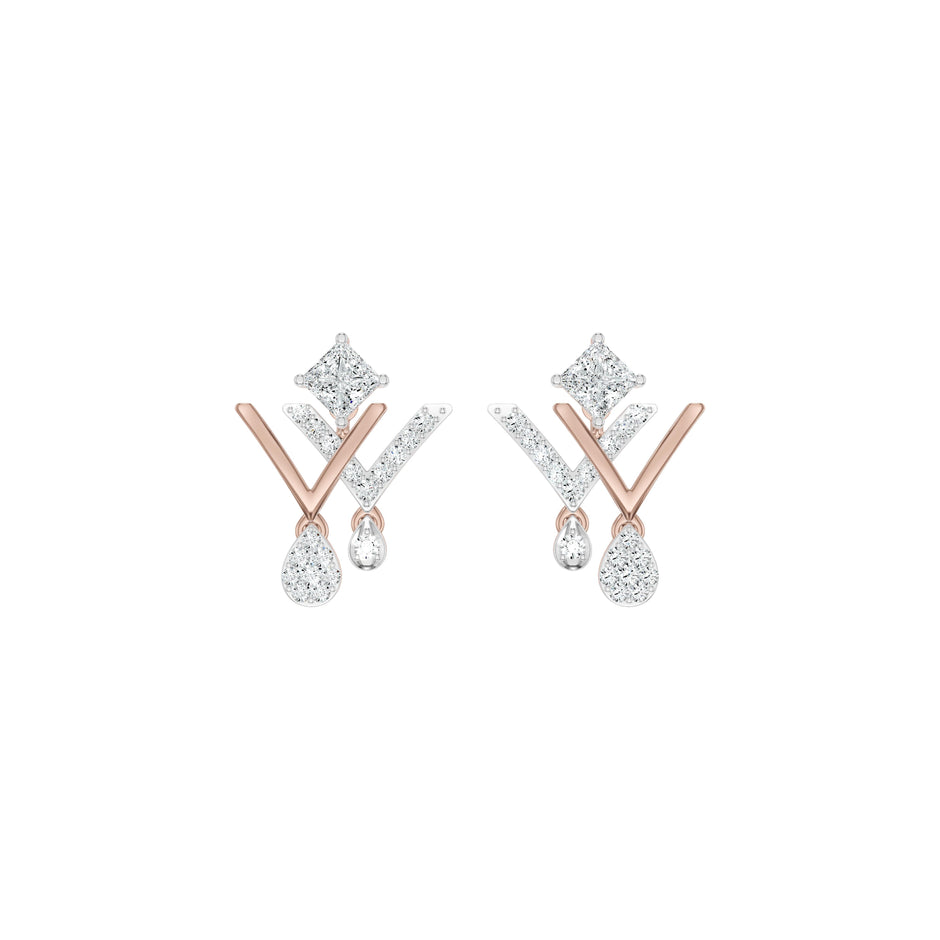 Valerique Drop Diamond Earrings 18 KT / Yellow Gold