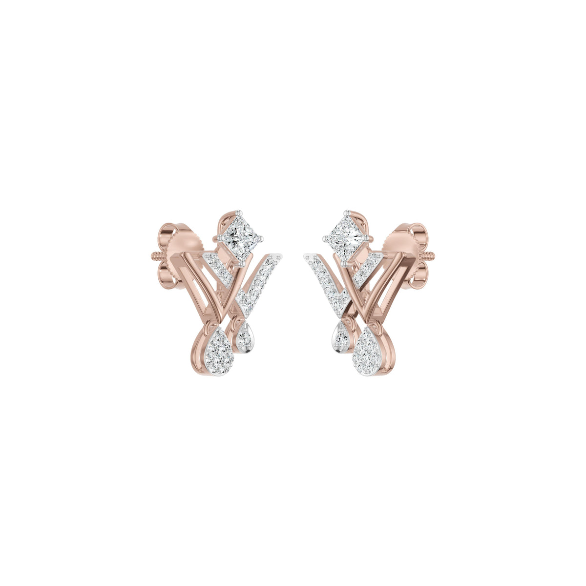 Valerique Drop Diamond Earrings 18 KT / Yellow Gold