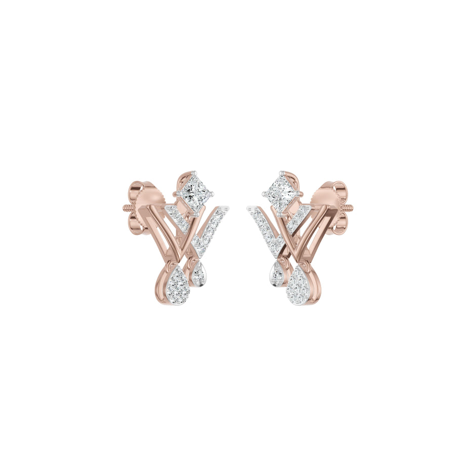 Valerique Drop Diamond Earrings 18 KT / Yellow Gold