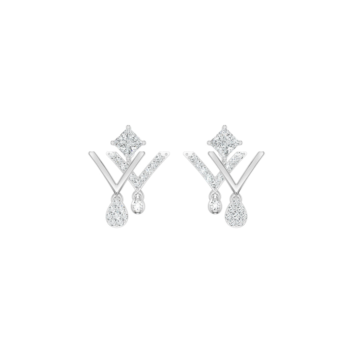 Valerique Drop Diamond Earrings 18 KT / Yellow Gold