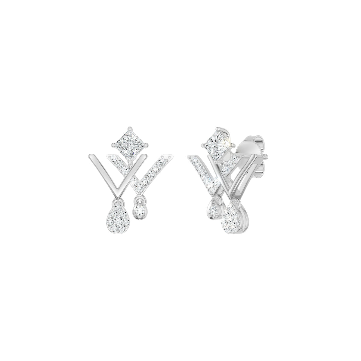 Valerique Drop Diamond Earrings 18 KT / Yellow Gold
