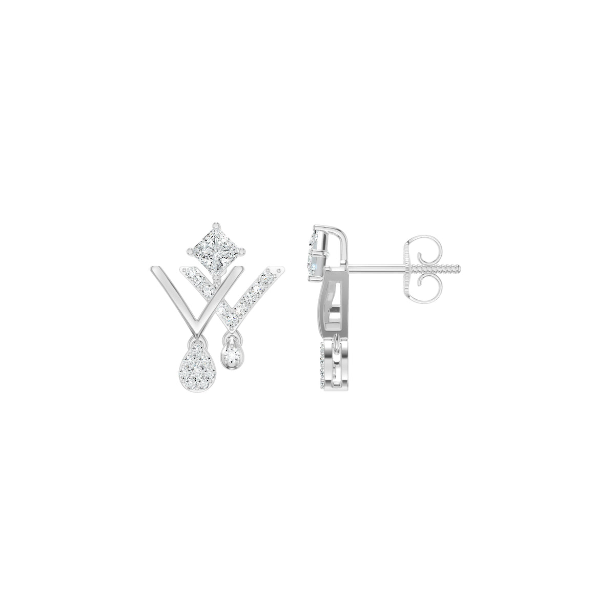 Valerique Drop Diamond Earrings 18 KT / Yellow Gold