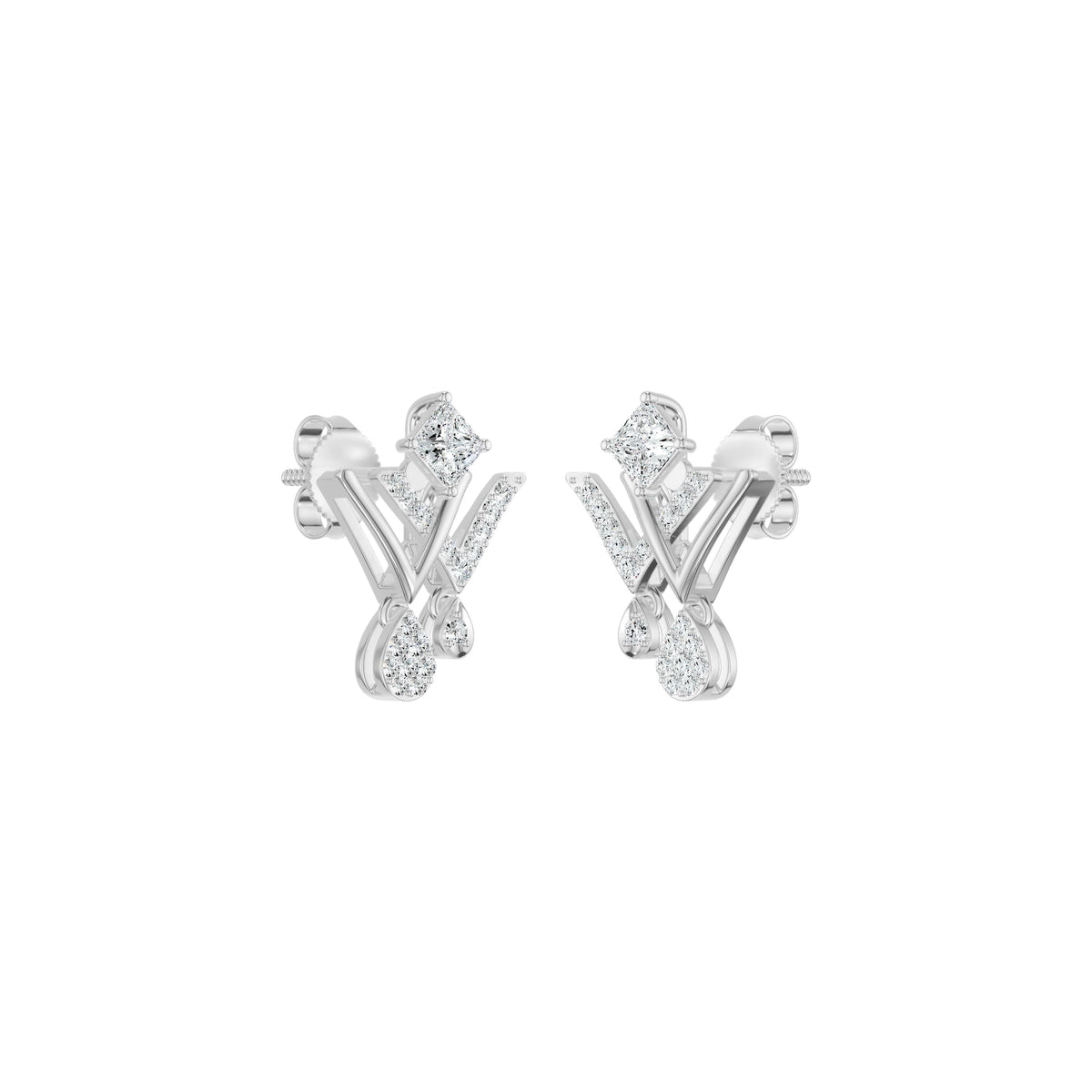 Valerique Drop Diamond Earrings 18 KT / Yellow Gold