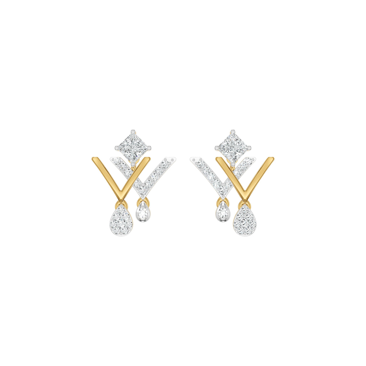 Valerique Drop Diamond Earrings 18 KT / Yellow Gold