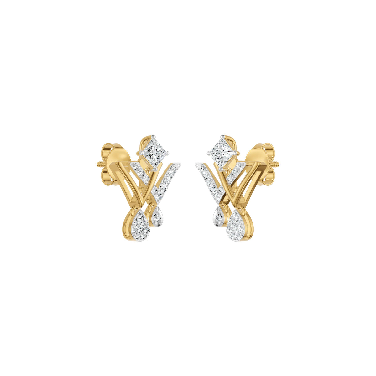 Valerique Drop Diamond Earrings 18 KT / Yellow Gold