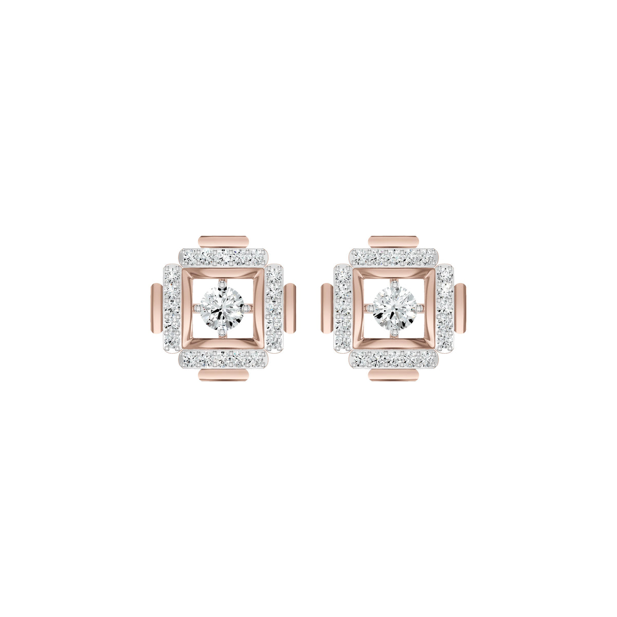 Geovelle Frame Diamond Earrings 18 KT / Yellow Gold