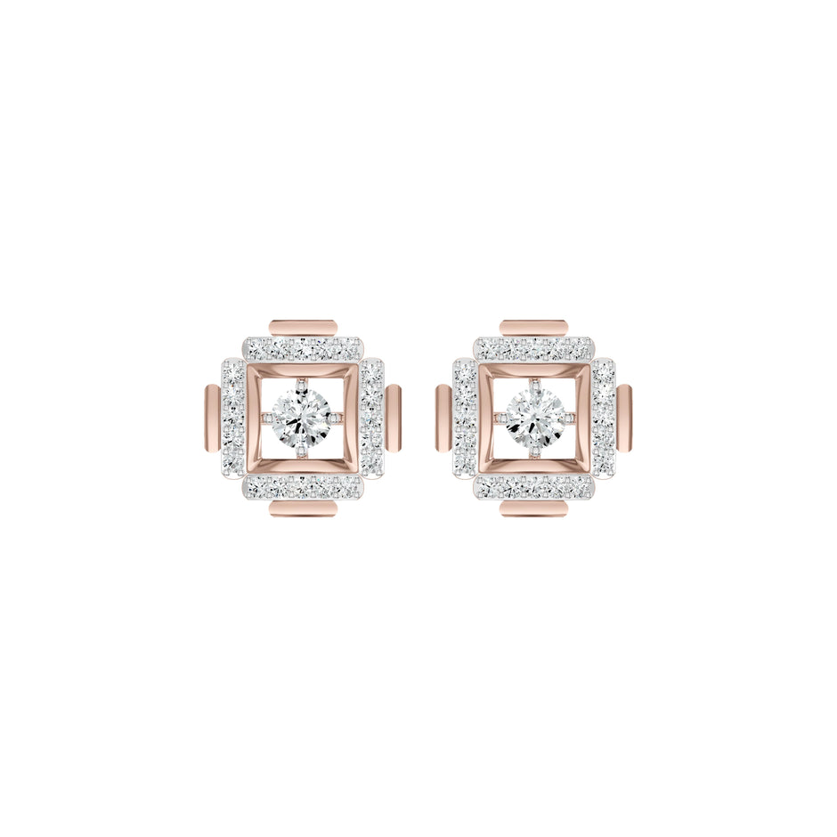 Geovelle Frame Diamond Earrings 18 KT / Yellow Gold