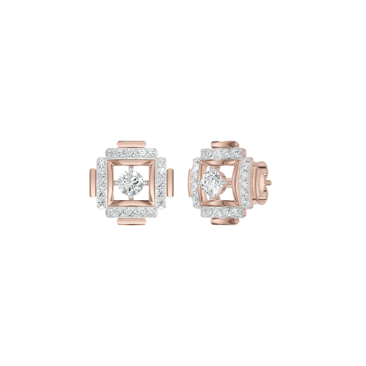 Geovelle Frame Diamond Earrings 18 KT / Yellow Gold