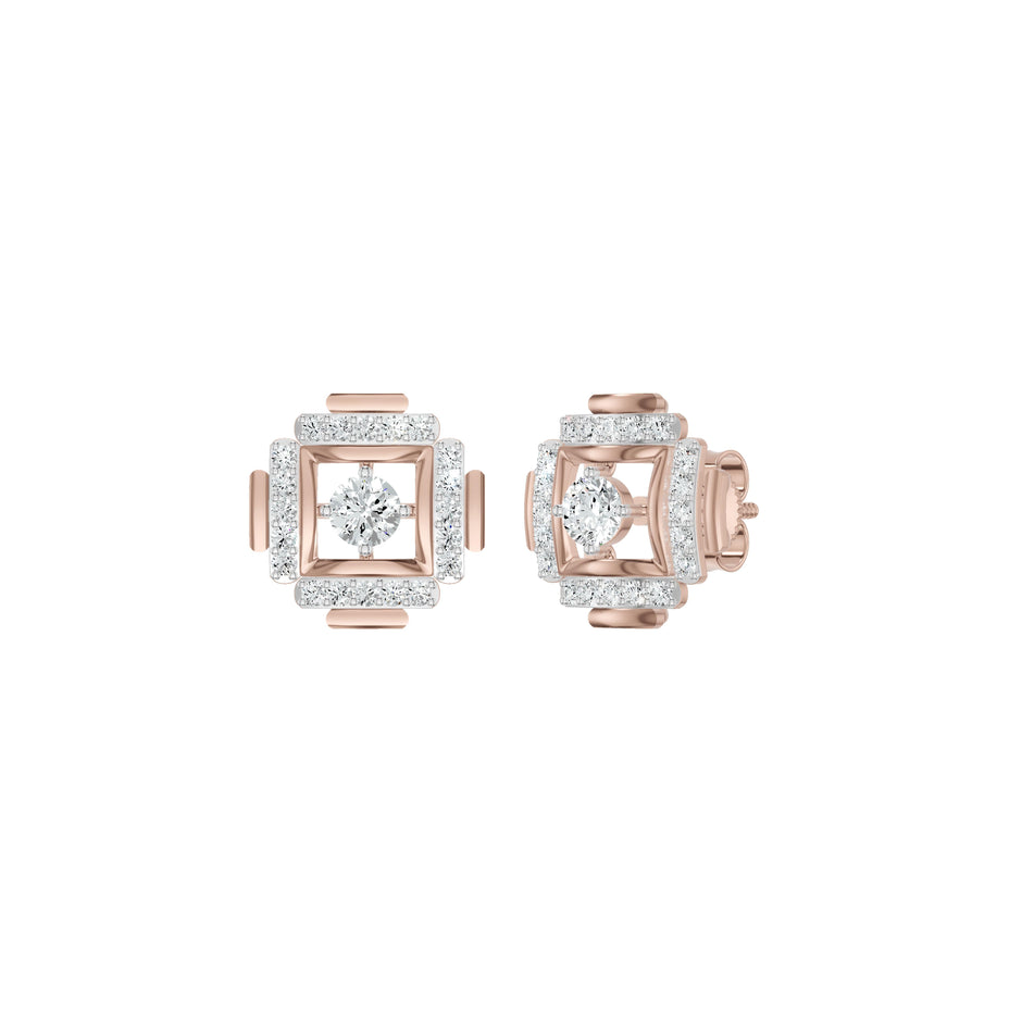 Geovelle Frame Diamond Earrings 18 KT / Yellow Gold