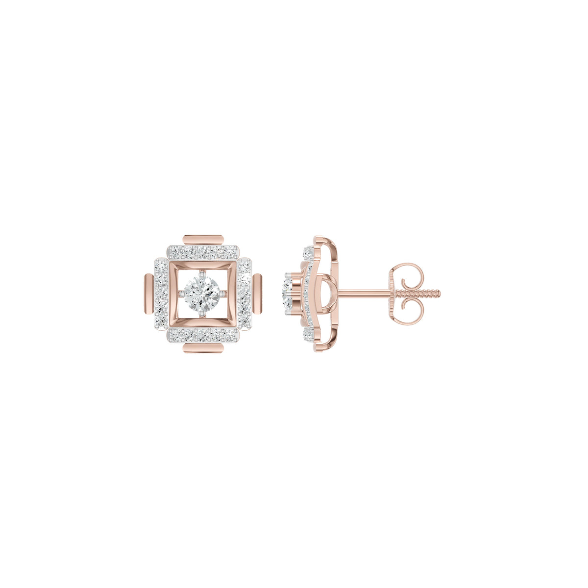 Geovelle Frame Diamond Earrings 18 KT / Yellow Gold