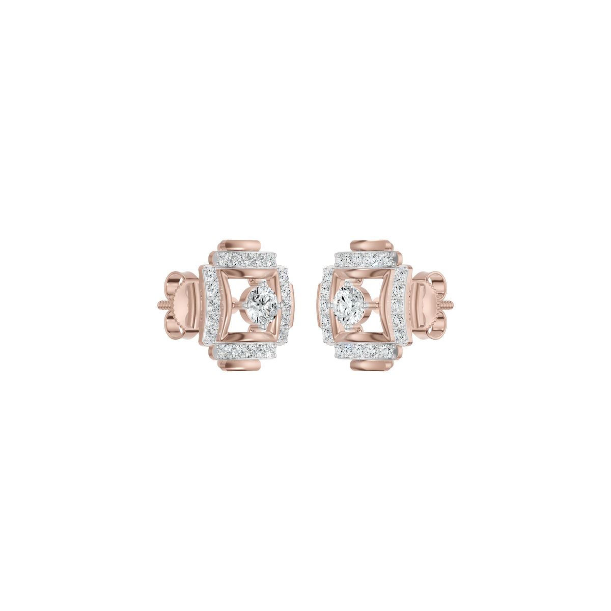 Geovelle Frame Diamond Earrings 18 KT / Yellow Gold
