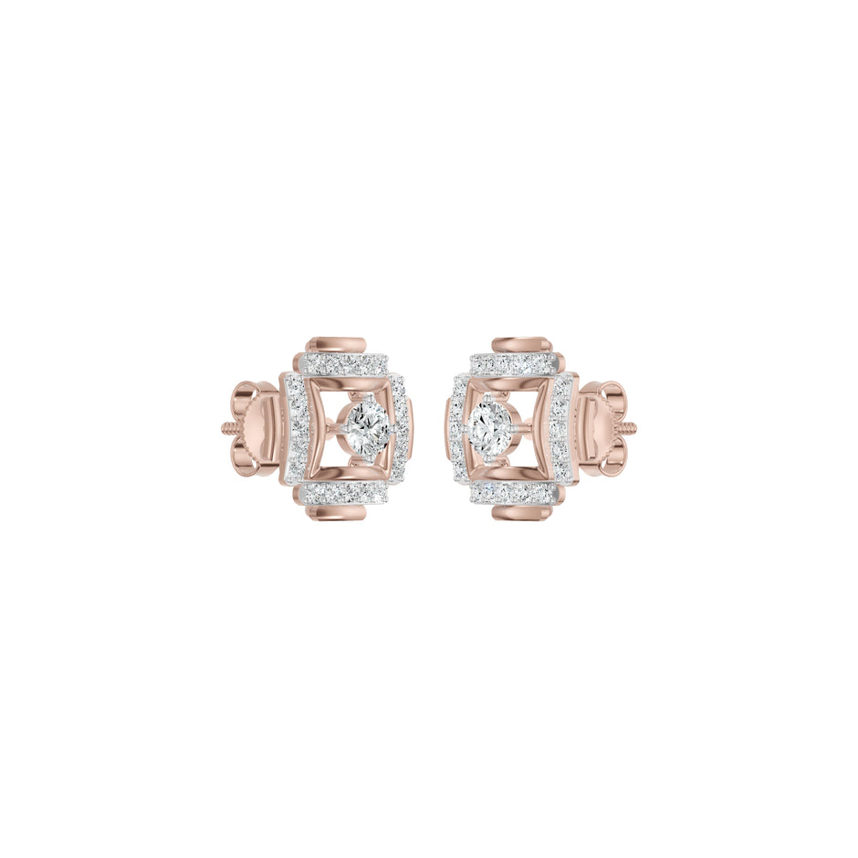 Geovelle Frame Diamond Earrings 18 KT / Yellow Gold