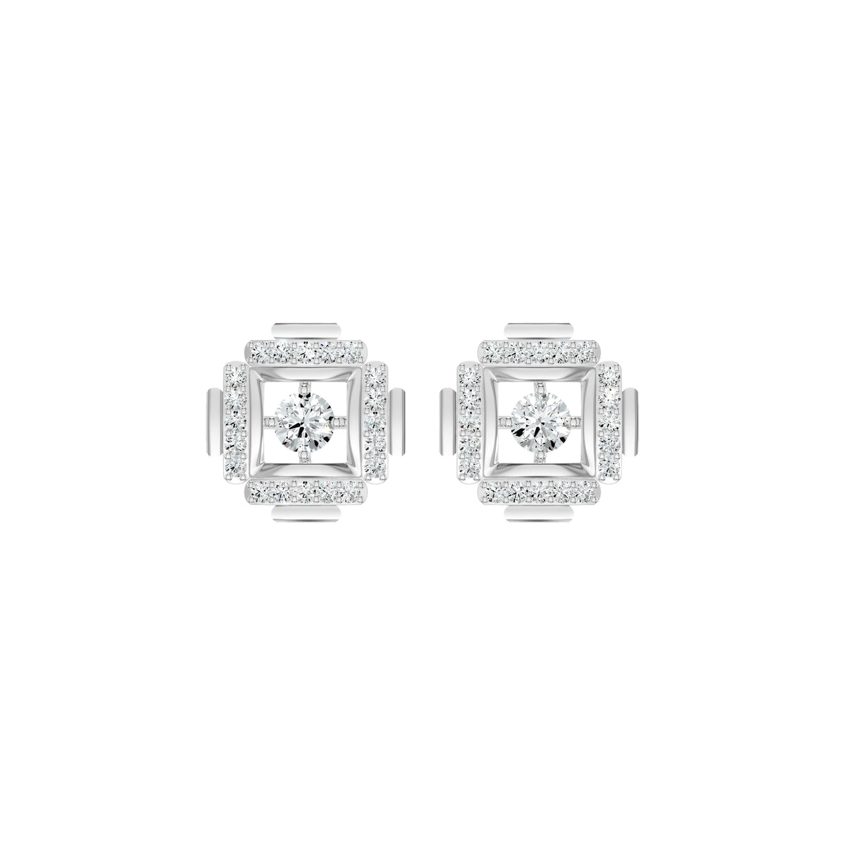 Geovelle Frame Diamond Earrings 18 KT / Yellow Gold